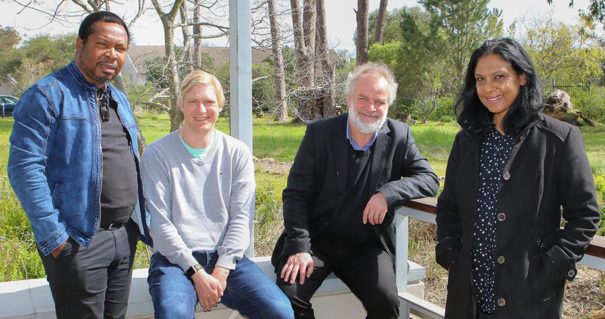STIAS Visiting Scholars Erhabor Idemudia, Jürgen Becker, Renier Steyn and Ugasvaree Subramaney