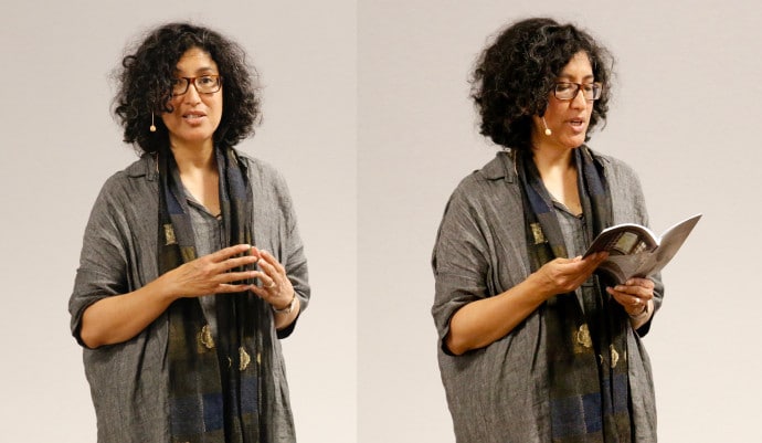 STIAS Fellow Gabeba Baderoon during her public lecture and poetry reading on 12 September 2017