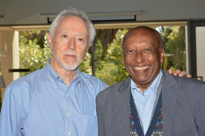 STIAS Fellows JM Coetzee, Nobel Laureate for Literature in 2003, and Berhanu Abegaz, Executive Director of the African Academy of Sciences