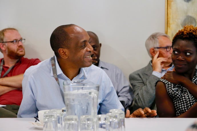 STIAS fellows Eugene Sobngwi (left) and Tolu Oni (right), members of the DOHaD group, during their STIAS seminar