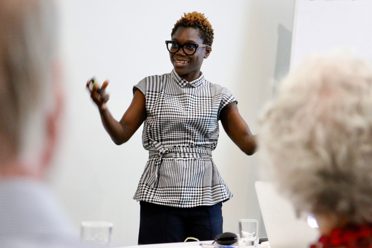 STIAS Iso Lomso fellow Tolu Oni during her seminar presentation on 20 November 2018