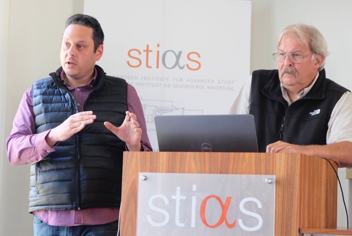 STIAS fellows Salvatore Agosta and Daniel Brooks during their seminar on 2 September 2021