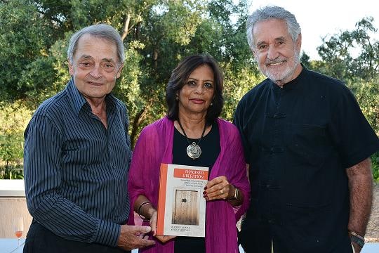 Heribert Adam, Kogila Moodley and Breyten Breytenbach with a copy of Imagined Liberation at the STIAS book launch 5 March 2014.